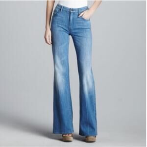 Mother The Mello Drama Flare Leg Jeans French Quarter Blue High Rise Size 28